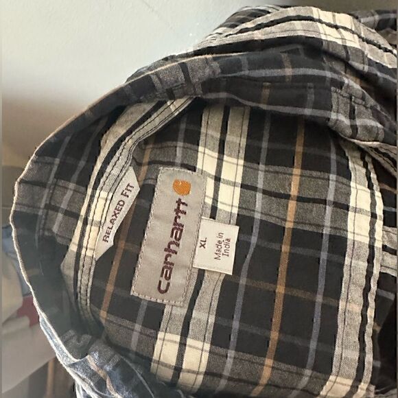 Carhartt Relaxed Fit Mens XL Plaid Short Sleeve Button Down - Picture 3 of 7
